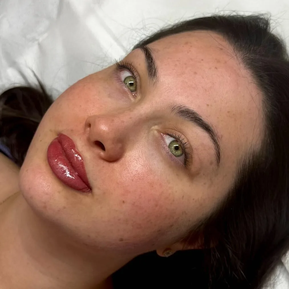 Healed lip blush close up